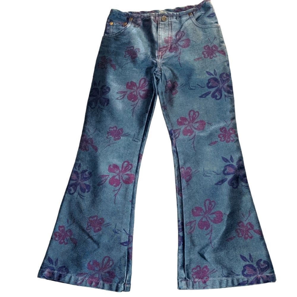 Xhilaration vintage floral print‎ flare jeans size 7